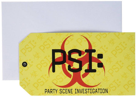 Toe tag invitations with envelope