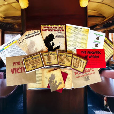 Buffalo Express murder mystery party boxed kit example.