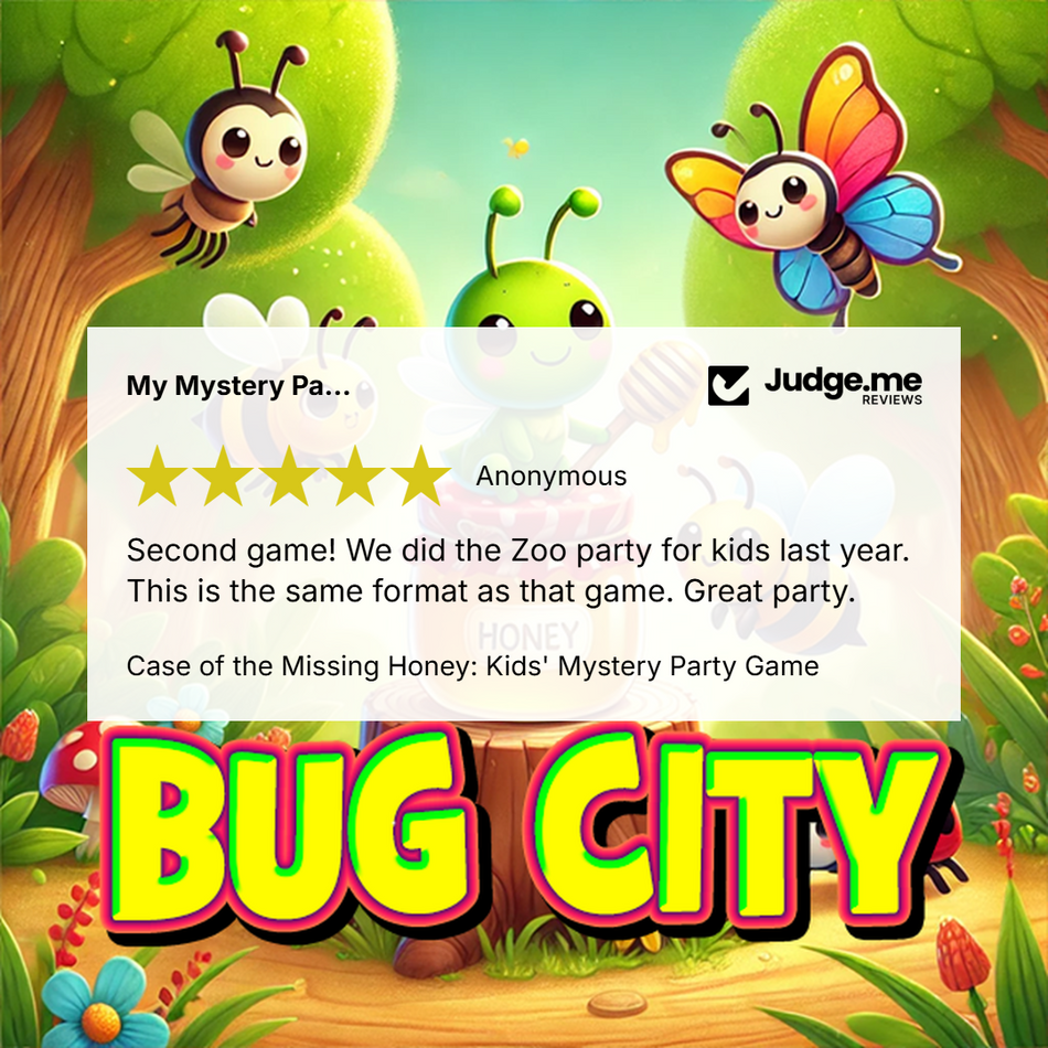 A 5 Star Review for Bug City Kids' Mystery Party Game