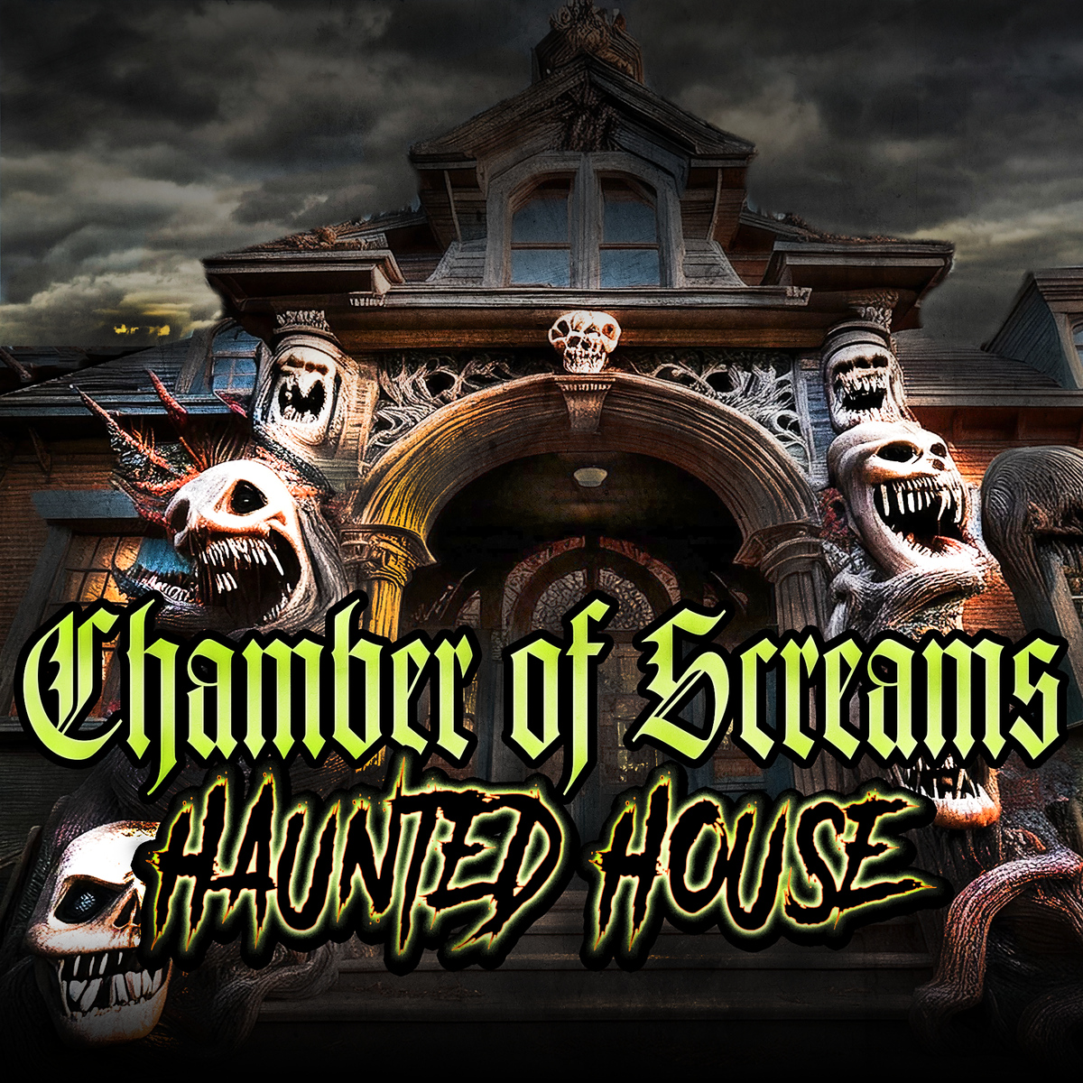 Chamber of Screams Haunted house mystery party boxed kit game. 