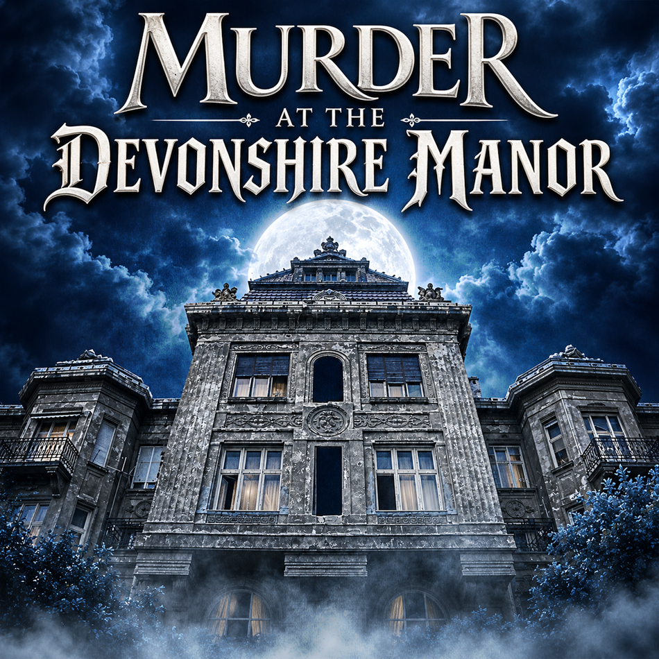 Devonshire Manor murder mystery party game. 