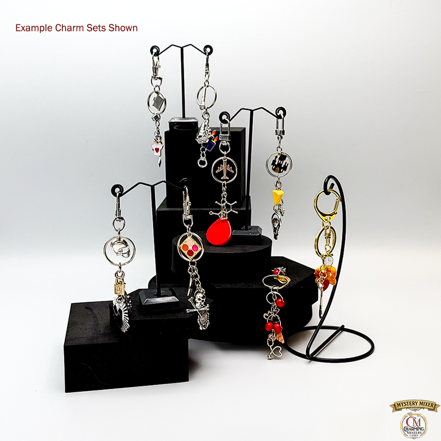 Example Keychain charm sets for a Mystery Mixer Game 