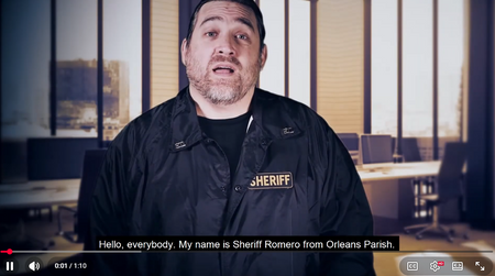 French Quarter virtual mystery party sheriff video.