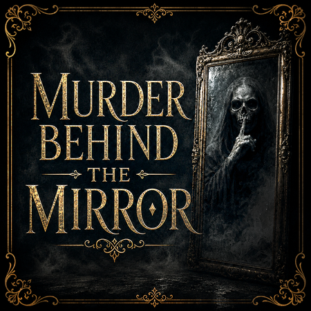 Murder Behind the Mirror mystery party game. 