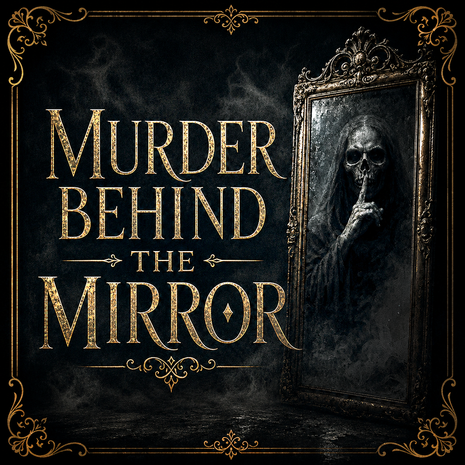 Murder Behind the Mirror mystery party game. 