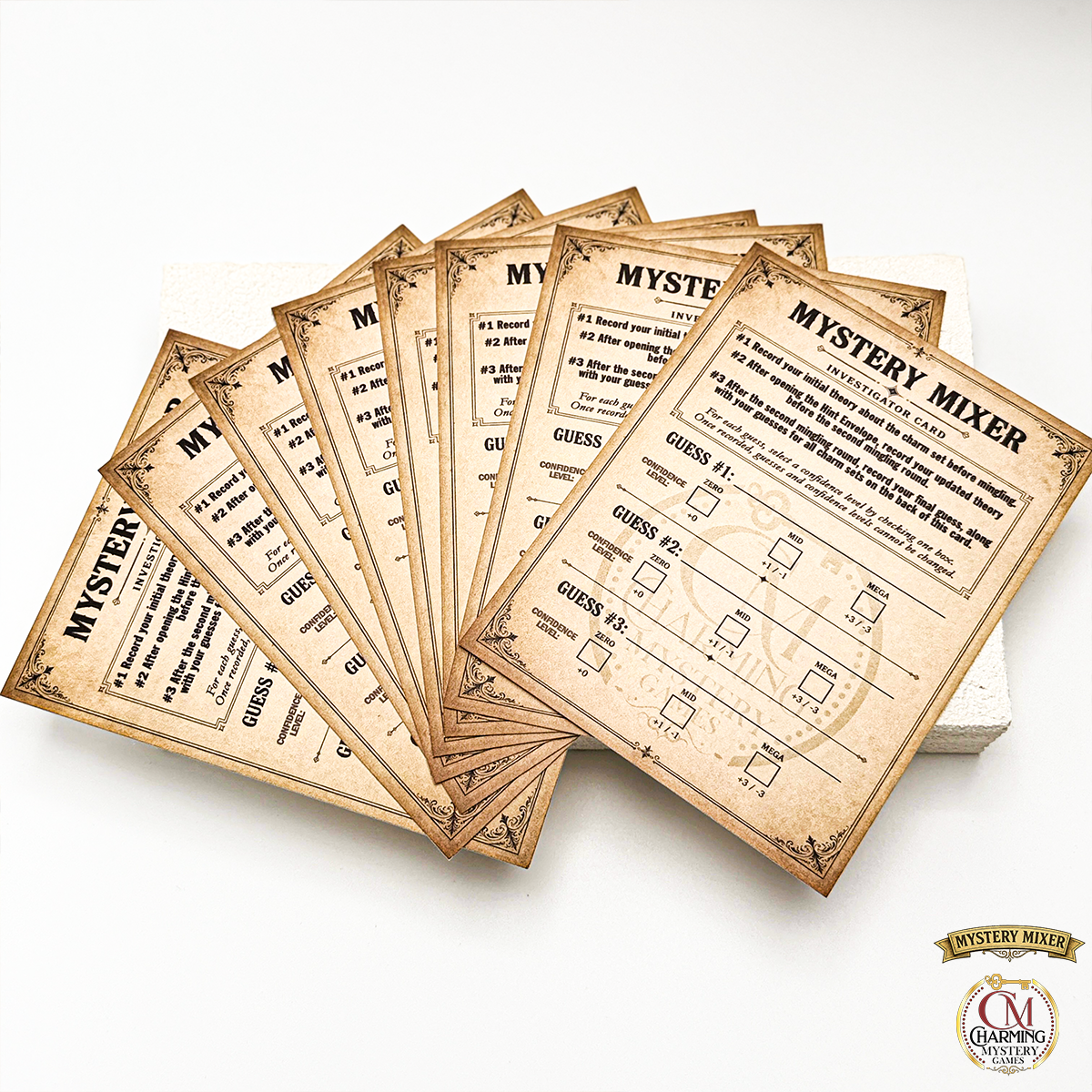 Mystery Investigator Cards for Mystery Mixer Wine Version