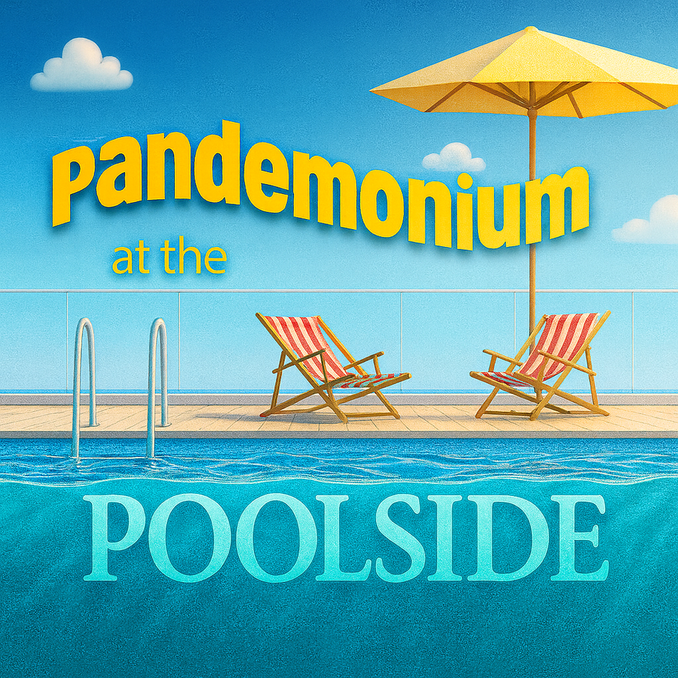 The boxed set for the Pandemonium at the Poolside mystery game. 