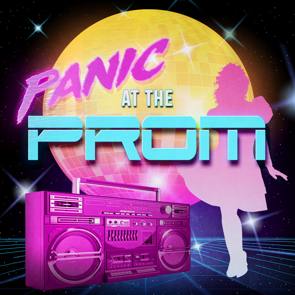 Panic at the Prom - a fun high school reunion murder mystery party set in a posh VIP club with a throwback \'80s \'second-chance\' prom theme. 