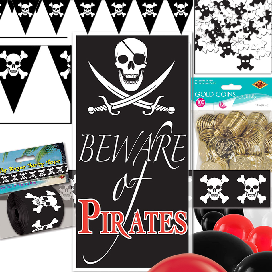 Pirate mystery party decor kit
