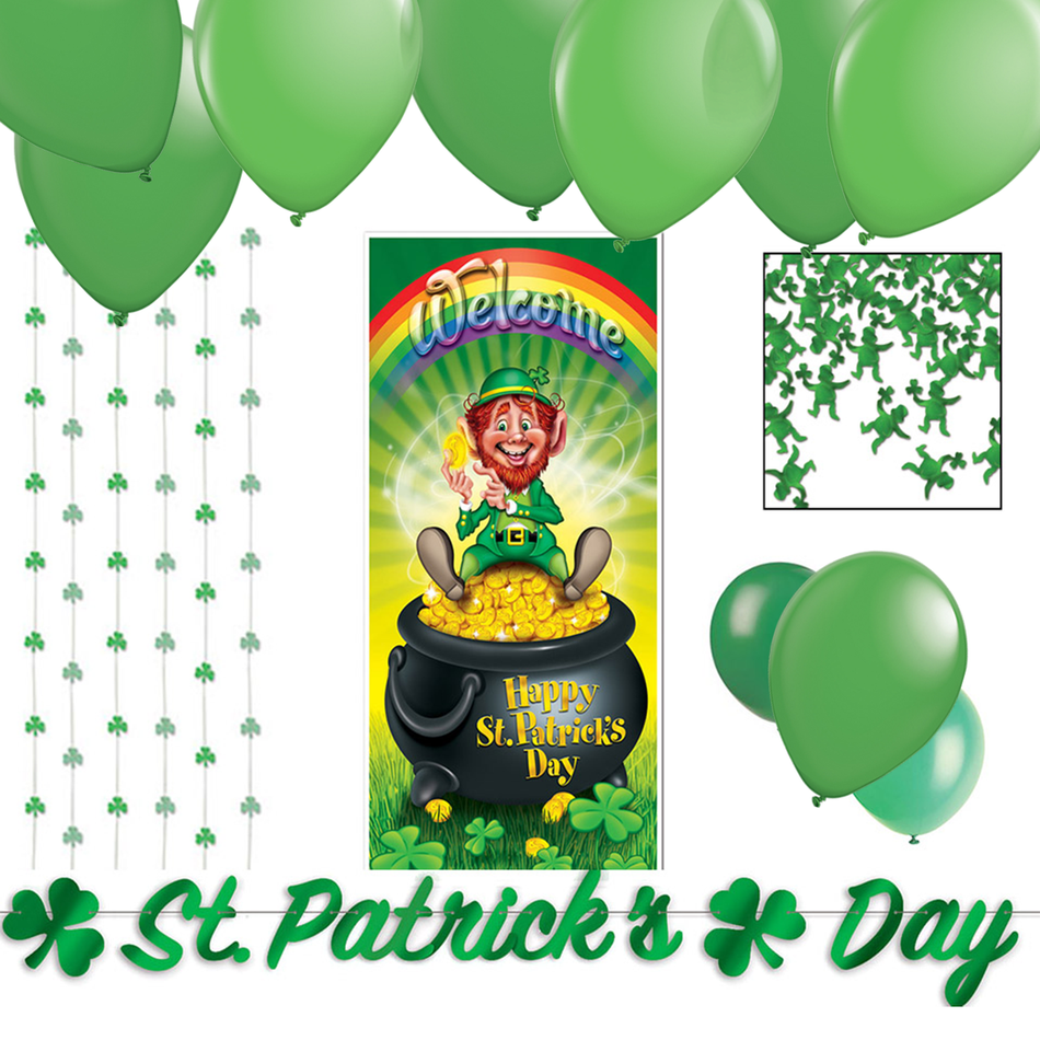 St. Patrick\'s Day decor kit for a murder mystery party game.