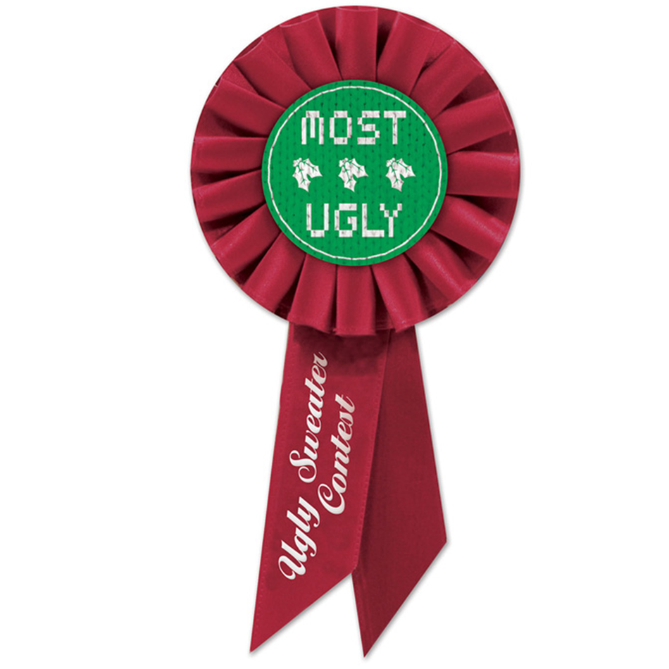Award Ribbon for an Ugly Sweater Contest. 