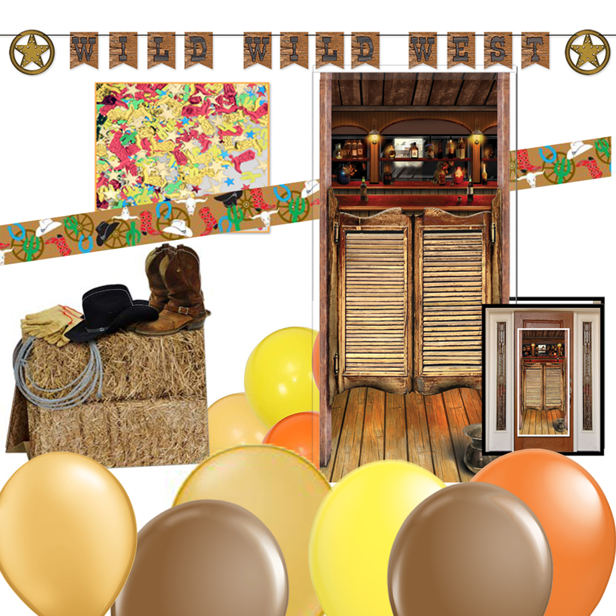 Wild West Murder Mystery Party decor kit. 