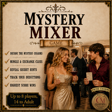 Mystery Mixer Game with Wine Charm Marker Charm Sets