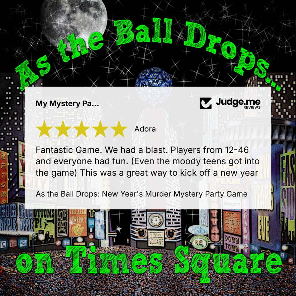 Promotional graphic for 'As the Ball Drops.