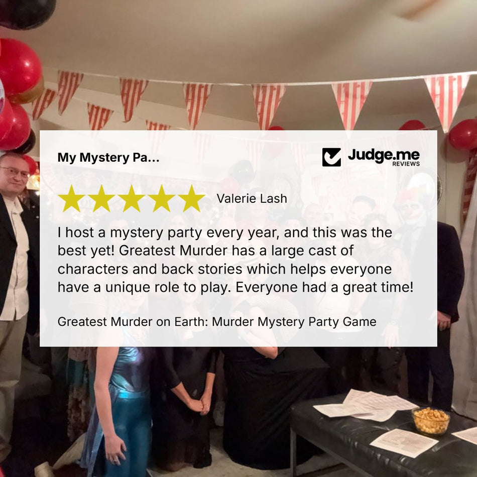 Review for the Greatest Murder on Earth Mystery Party Game