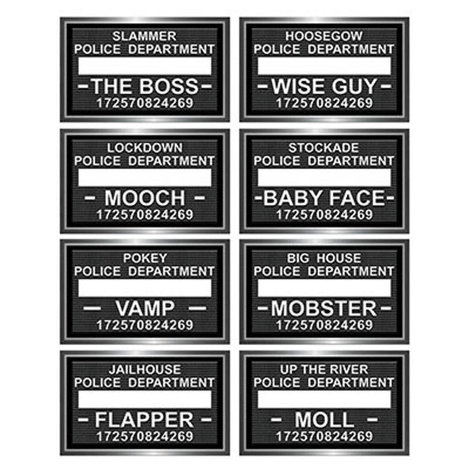 Speakeasy mugshot photo fun signs for a murder mystery party