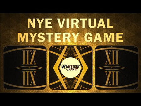 When the Clock Strikes murder mystery party game trailer YouTube link graphic