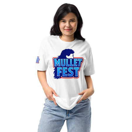 Product mockup of the mullet fest t-shirt 