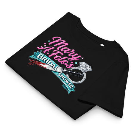 Folded Bridal shower graphic tee shirt.